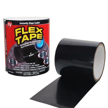 Сверхпрочный скотч лента Flex Tape сверхсильная клейкая водонепроницаемая изолента, скотч Черная