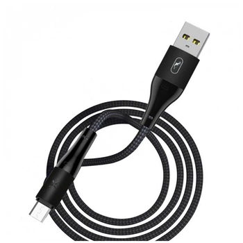 Кабель SkyDolphin S49V LED Aluminium Alloy USB - microUSB 1м, Black (USB-000571)