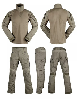 Тактичний військовий костюм YAKEDA G3 Койот Убакс та Штани із захистом колін XL Коричневий YKH0020807-2