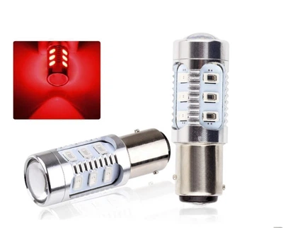 Светодиодная лампа с цоколем 1156 BA15s P21W 12SMD 5630с линзой Красная Autoexpect (11732)