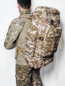 Рюкзак тактический зсу 65л, рюкзак военный коричневый пиксель, тактический рюкзак ВСУ