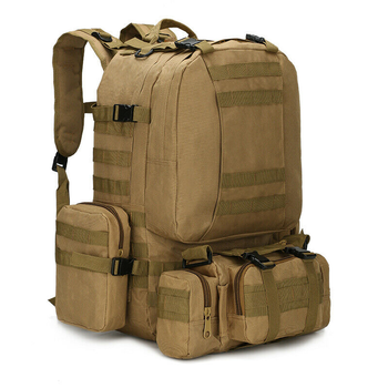 Тактический рюкзак на 55 л. с подсумками системы molle, армейский - Хаки