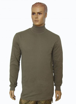 Тактична футболка з довгим рукавом (гольф) CT Хакі, з відворотом (100% хб) (CT137-NECK-50)