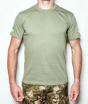 Тактическая футболка Олива ЗСУ светлая , летняя военная футболка мужская , футболка оливковая ВСУ . Размер XXL (54)