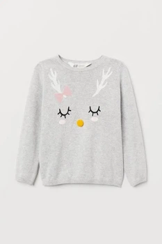 Джемпер серый Олень H&M 98-104см (40009036)