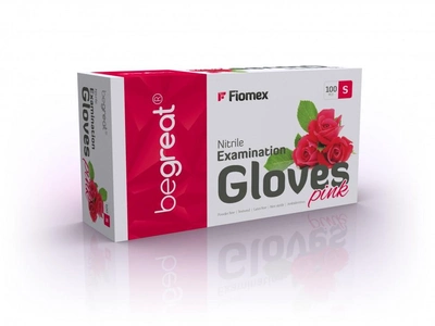 Перчатки нитриловые нестерильные Fiomex Begreat Pink S 100 шт