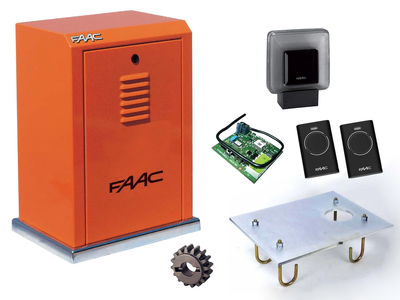 Автоматика для откатных ворот FAAC 884 MC KIT (створка до 3500 кг.) Сигнальная лампа, 2 шт., Без зубчатой рейки