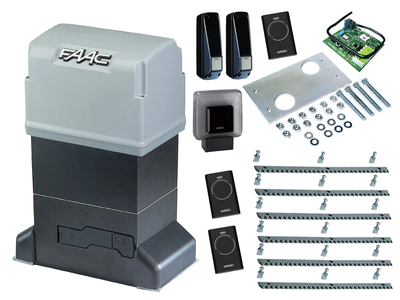 Автоматика для откатных ворот FAAC 844 ER KIT (створка до 1800 кг.) Фотоэлементы + лампа, 3 шт., 6 м