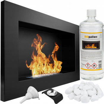 Биокамин настенный с биотопливом Fire Comfort 650x400x120мм Черный матовый