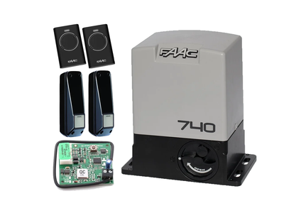 FAAC 740 KIT aвтоматика для откатных ворот (створка до 500 кг.) Фотоэлементы, 2 шт., Без зубчатой рейки
