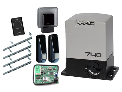 FAAC 740 KIT aвтоматика для откатных ворот (створка до 500 кг.) Фотоэлементы + лампа, 1 шт., 4 м