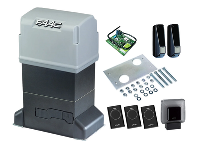 Автоматика для откатных ворот FAAC 844 ER KIT (створка до 1800 кг.) Фотоэлементы + лампа, 3 шт., Без зубчатой рейки