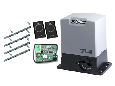 FAAC 741 KIT автоматика для откатных ворот (створка до 900 кг.) Без аксессуаров, 2 шт., 4 м