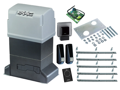 Автоматика для откатных ворот FAAC 844 ER KIT (створка до 1800 кг.) Фотоэлементы + лампа, 1 шт., 5 м