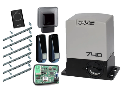 FAAC 740 KIT aвтоматика для откатных ворот (створка до 500 кг.) Фотоэлементы + лампа, 1 шт., 6 м
