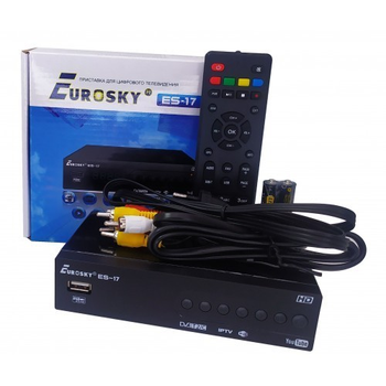 ТВ-ресивер Eurosky ES-17 DVB-T2 Metall+INTERNET с функцией записи и просмотра интернет-каналов,IPTV,YouTube