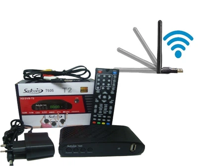 Комплект цифрового телевидения Т2 (эфирный Т2 тюнер SatCom T505 Internet с фунциями медиаплеера и IPTV/WebTV-плеера+ WiFi-адаптер на чипе 7601)