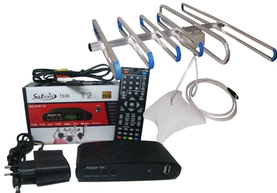 Комплект Т2 с тюнером SatCom T505 T2 Internet ( с фунциями медиаплеера и IPTV/WebTV-плеера + SUPERАнтенна комнатная для Т2 с TV-кабелем)