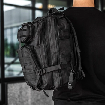 Военный Тактический рюкзак на 30 л с системой MOLLE Черный DOMINATOR SHADOW Армейский Штурмовой + Тактические перчатки