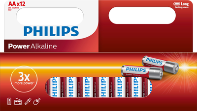 Батарейка Philips Power Alkaline AA щелочная блистер 12 шт. (LR6P12W/10)