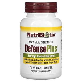 Підтримка імунітету, DefensePlus, максимальна ефективність, NutriBiotic, 90 вегетаріанських таблеток