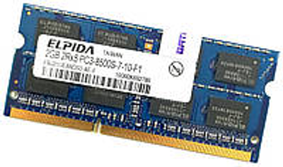 Оперативна пам'ять для ноутбука Elpida SODIMM DDR3 2Gb 1066MHz 8500s CL7 (EBJ21UE8BDS0-AE-F) 7-10-F1 Б/У