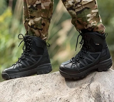 Берці FREE SOLDIER, чорні, дихаюча, водовідштовхуюча, похідне взуття, тактичні армійські черевики, військові черевики р.44