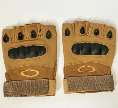 Тактические перчатки беспалые кайот XL