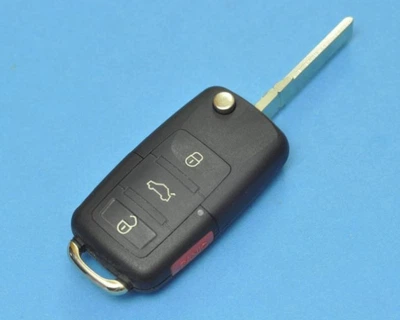 Корпус ключа Volkswagen Seat Skoda Caddy Passat Bora Polo Touareg T4 T5 Jetta Touran CC AdlerKey (17-25) на 4 кнопки (Америка) (для реставрации восстановления ключа, простой корпус с лезвием, болванка, деталь, запчасть для Фольксваген)