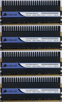 Игровая оперативная память Corsair Dimm 8Gb (4*2Gb) DDR2 1066MHz PC2-8500 CL5 CM2X2048-8500C5D Б\у