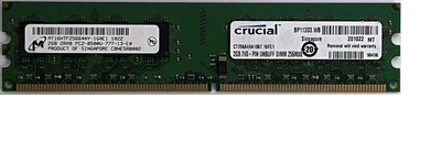 Игровая оперативная память Crucial Dimm 2Gb DDR2 1066MHz PC2-8500 CL7 CT25664AA1067 Б\у