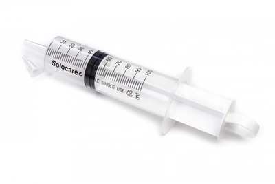 Шприц 100 мл Catheter Tip без голки 25 шт, 3-х комп. однораз. стер. «Solocare» Solocare