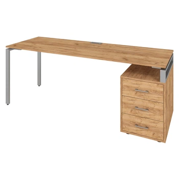 Офисный письменный стол руководителя Loft Details LM200 дуб крафт золотой 36
