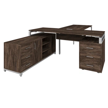 Офисный письменный стол руководителя Loft Details FLB200 с брифингом венге винтаж с царгой 36