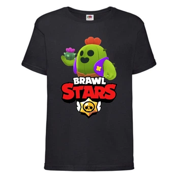 Футболка дитяча Бравл Старс Спайк (Brawl Stars Spike) чорна 140 см