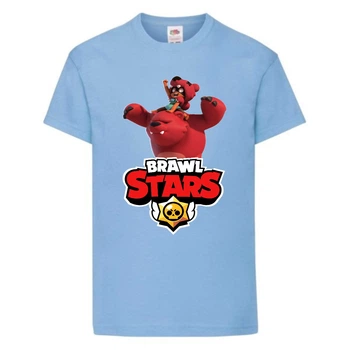 Футболка дитяча Бравл Старс Ніта (Brawl Stars Nolan) світло блакитна 128 см