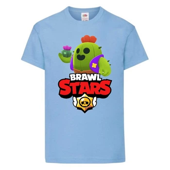Футболка дитяча Бравл Старс Спайк (Brawl Stars Spike) світло блакитна 164 см