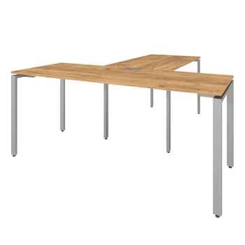 Офисный письменный стол руководителя Loft Details KMB180 с брифингом дуб крафт золотой
