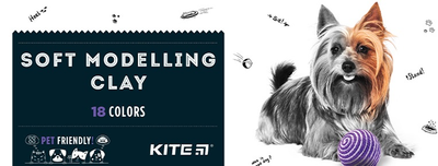 Пластилін восковий Kite Dogs 18 кольорів 360 г (K22-085)