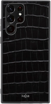 Панель Kajsa для Samsung Galaxy S22 Ultra Genuine Croco Pattern Leather 5329 Black