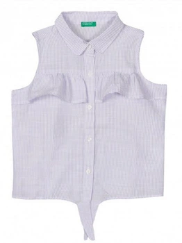 Рубашка в полосочку Benetton 5CJM5QFP0 150 cm (87656150cm) Сиреневый