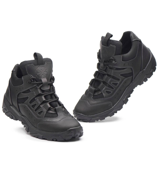 Кросівки тактичні чоловічі демісезонні, кросівки тактичні чоловічі, натуральна шкіра та кордура, розмір 44, Bounce ar. TRFI-2344, колір чорний