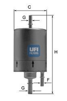 Фильтр топливный AUDI A4, A6 2.0-3.0 TFSI, 2.8-4.2 FSI 04-11 UFI (3183100)