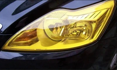 Пленка для тонировки фар авто Желтая 100х30см