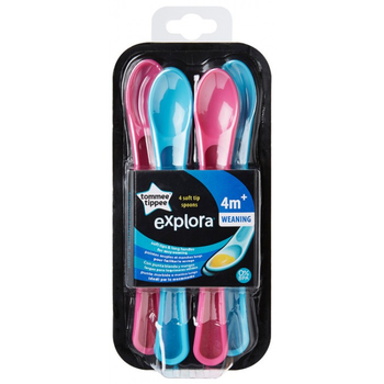 Ложка для годування tommee tippee Набір ложечок для підгодовування, 4 шт. (рожевий/блакитний)