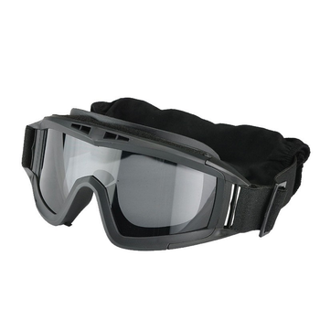 Тактичні окуляри-маска армійські з двома додатковими лінзами, чорного кольору, TTM-09 №1