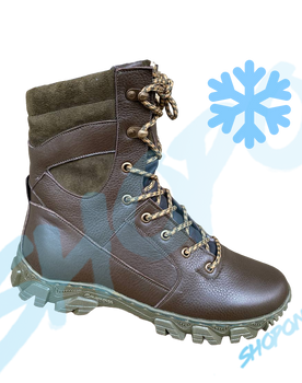 Берці зимові черевики тактичні чоловічі, туфлі тактичні чоловічі берці зимові, натуральна шкіра, розмір 41, Bounce ar. TM-VN-1941, колір коричневий