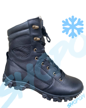 Берцы зимние ботинки тактические мужские, черевики тактичні чоловічі берці зимові, натуральна шкіра, размер 45, Bounce ar. TB-UT-1945, цвет черный