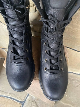 Берці зимові черевики тактичні чоловічі, туфлі тактичні чоловічі берці зимові, натуральна шкіра, розмір 48, Bounce ar. TB-UT-1948, колір чорний