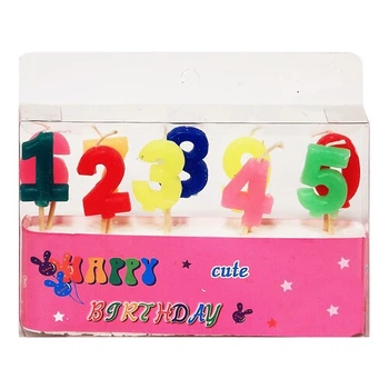 Свічки для торта Цифри кольорові SETA Decor 12-48